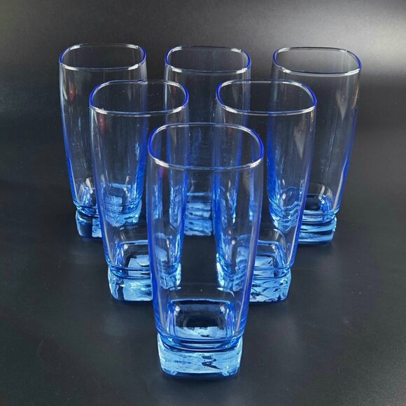 Vintage - Cooler Carrington Aqua Blue by Libbey Glass Company - 6 1/4" Tall - Picture 8 of 9